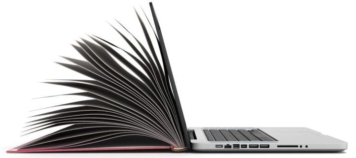 Open book and laptop representing day to day bookkeeping